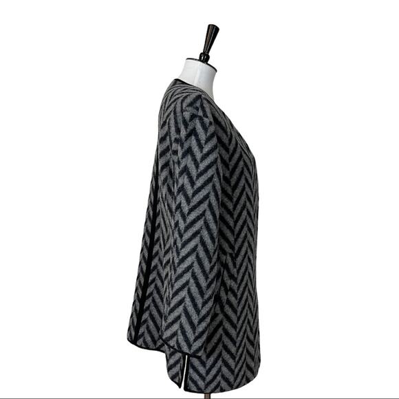 Talbots Women's Wool Blend Coat Zip Front Gray Black Herringbone Size XS - Picture 4 of 13